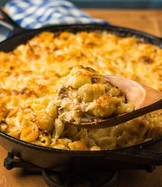 This mac and cheese is so good it will outshine your main courses. Loaded with gruyere and cheddar, it does away with breadcrumbs and other distractions.