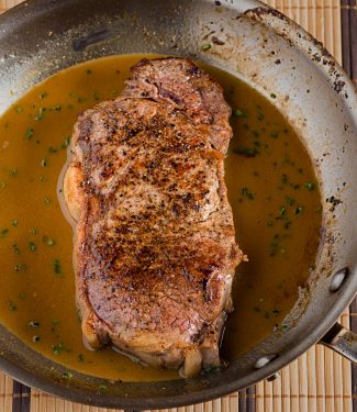 Pan fried steak with a dijon white wine mustard sauce is quick to make but big on flavour. A bit more work than grilled but absolutely delicious.