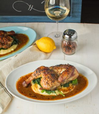 This chicken diavolo is garlicky, lemony and big on herbs. If that sounds good maybe this is the chicken diavolo for you.