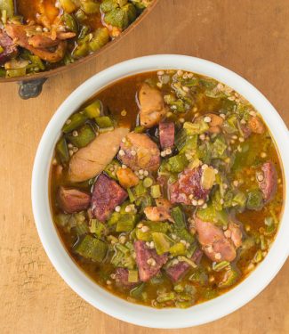 Put some south in your mouth with this healthy, well spiced chicken gumbo with okra.