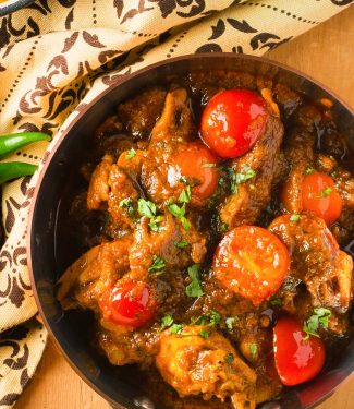 This Indian restaurant lamb curry is loaded with onion, garlic, ginger and spices.