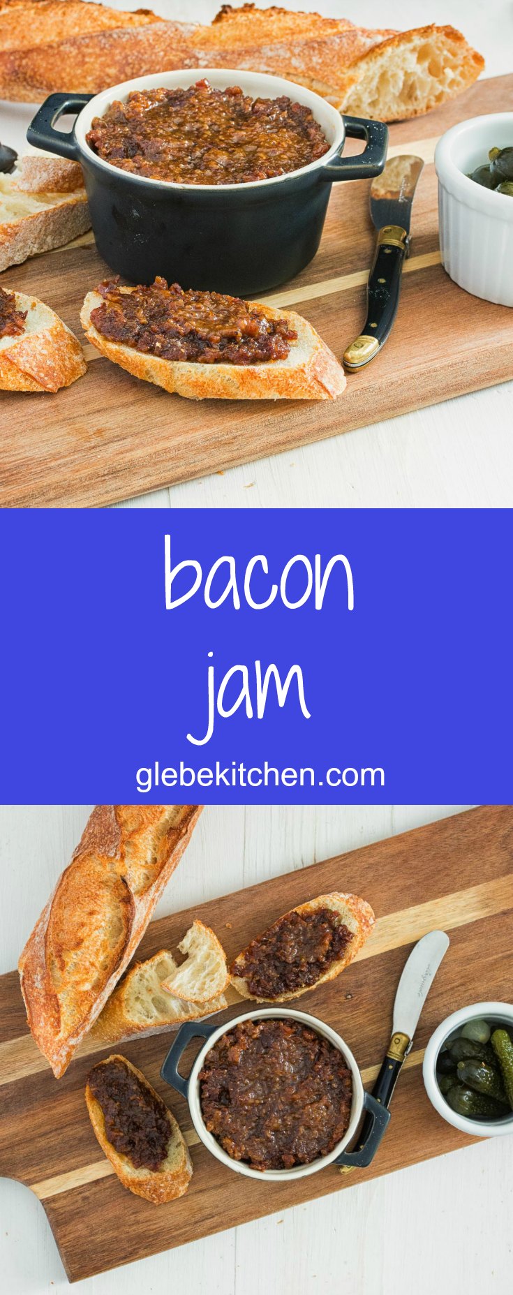 Bacon jam is a salty, sweet, savoury bacon flavour bomb. Serve it along with baguette or use it in the ultimate bacon, lettuce and tomato sandwich.