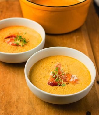 A simpler but deeply satisfying lobster bisque.