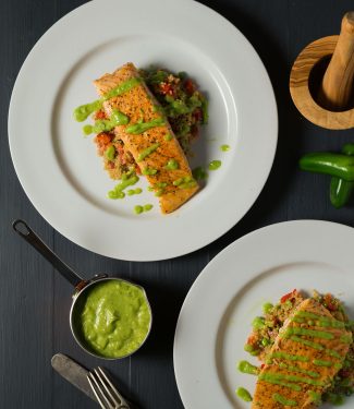 A superfood plate combines salmon, avocado and quinoa in a delicious weeknight meal.