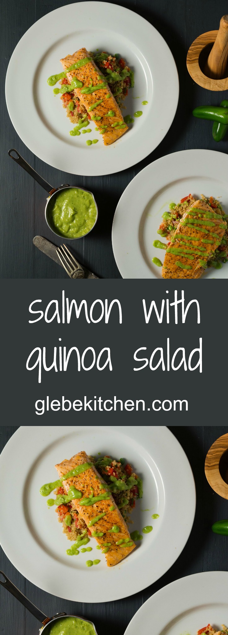 A superfood plate combines salmon, avocado and quinoa in a delicious weeknight meal.