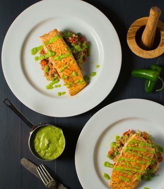 A superfood plate combines salmon, avocado and quinoa in a delicious weeknight meal.