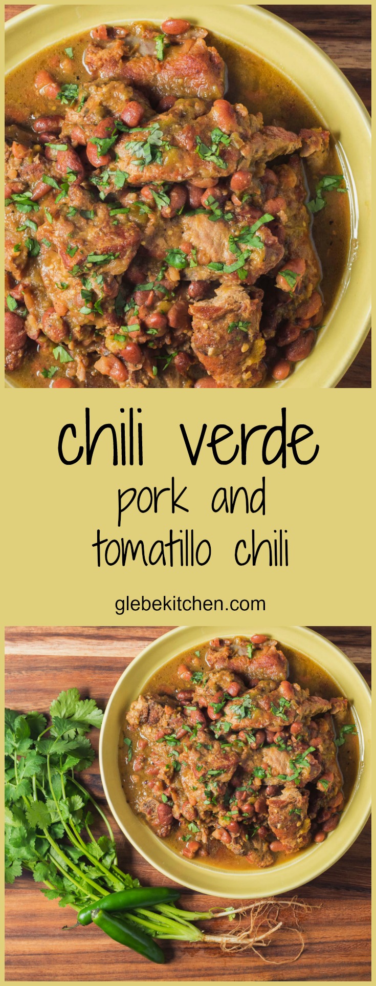 Pork, tomatillo and pinto bean chili