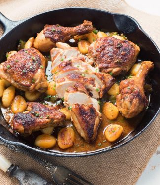 Cajun roast chicken is a delicious one skillet meal perfect for weeknight dinners.