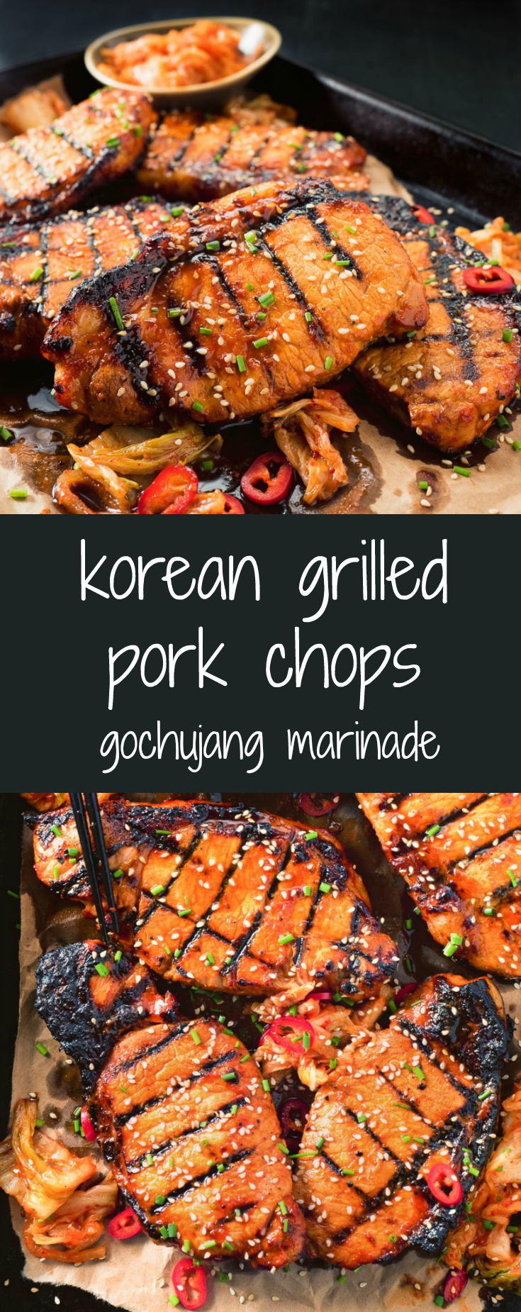 Gochujang is the secret ingredient in these Korean style pork chops.