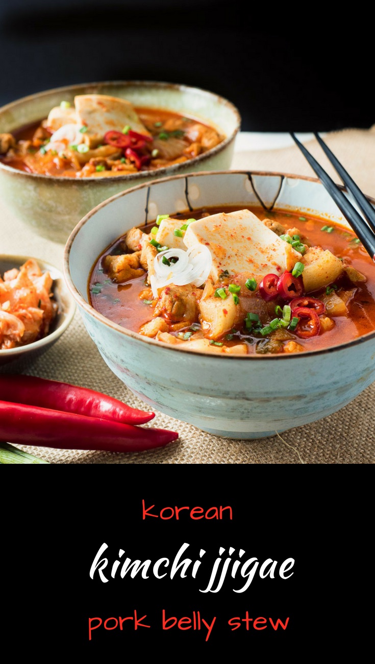 Kimchi jjigae - korean pork stew is a bowl full of spicy, brothy pork goodness.