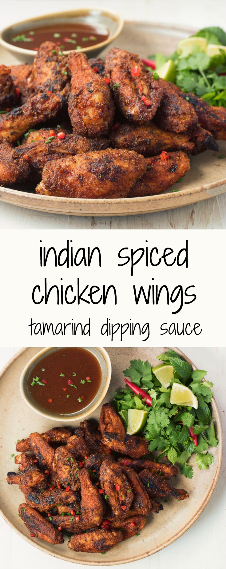 Indian spiced chicken wings with tamarind dipping sauce pack tons of flavour into what is already the world's most perfect food.