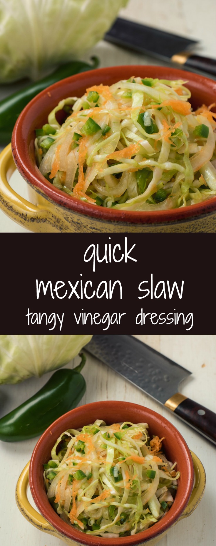 This super easy quick Mexican slaw goes with any type of taco or grilled meat.