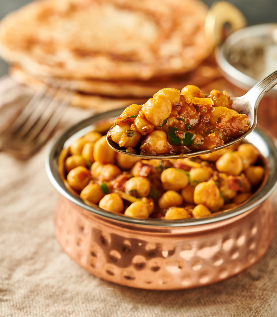 Spoonful of easy chana masala.