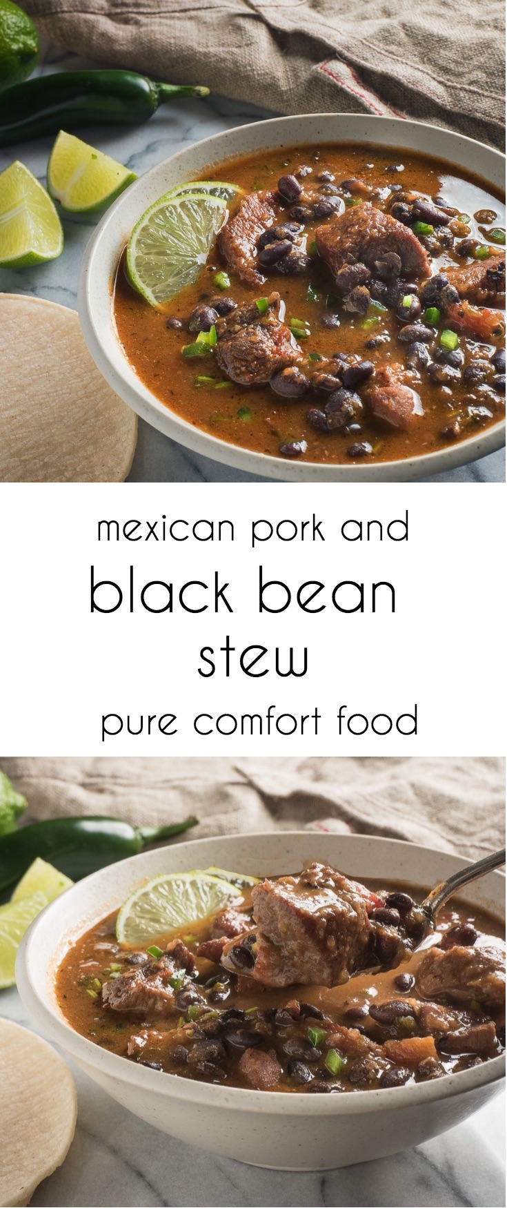 Mexican pork and black bean stew is a deeply satisfying crowd pleaser.