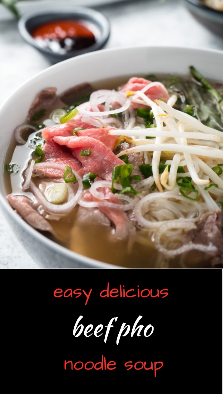 Easy Vietnamese beef pho or pho bo is a delicious bowl of Asian noodle soup!