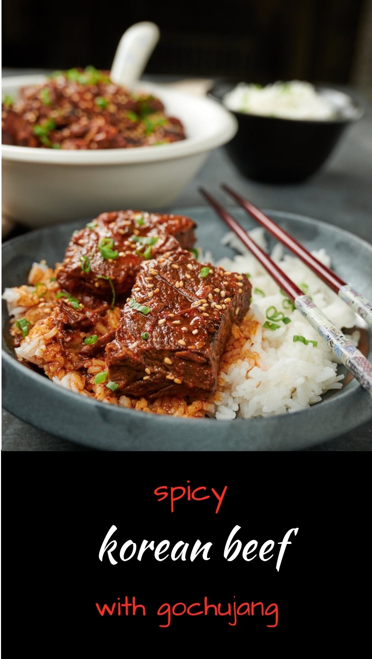 Spicy, delicious Korean beef stew with gochujang.