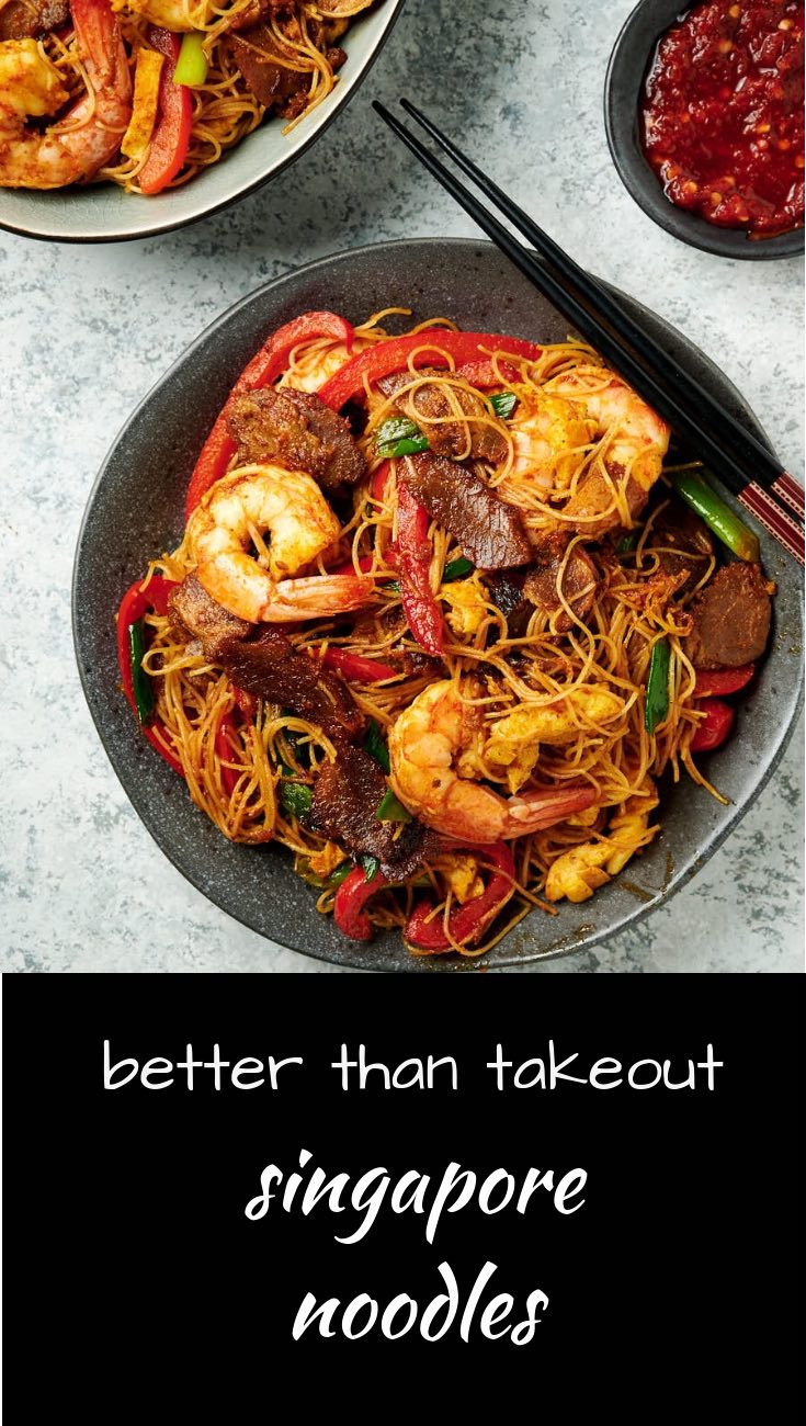 Make Singapore noodles that are better than takeout. Delicious curry noodles with shrimp and BBQ pork.