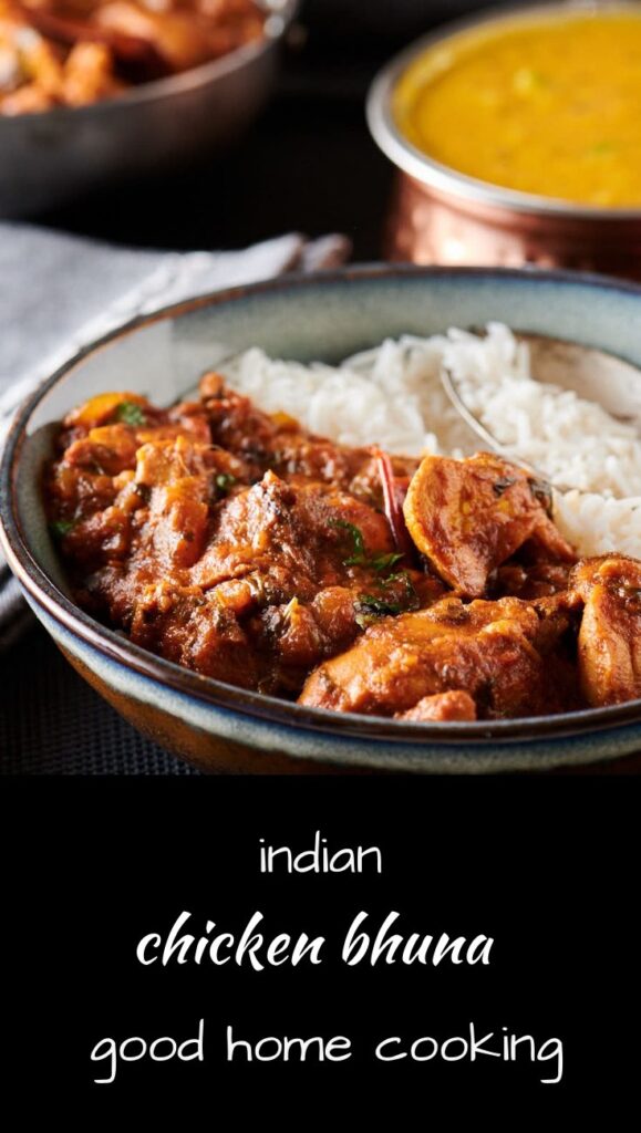 Indian chicken bhuna curry .