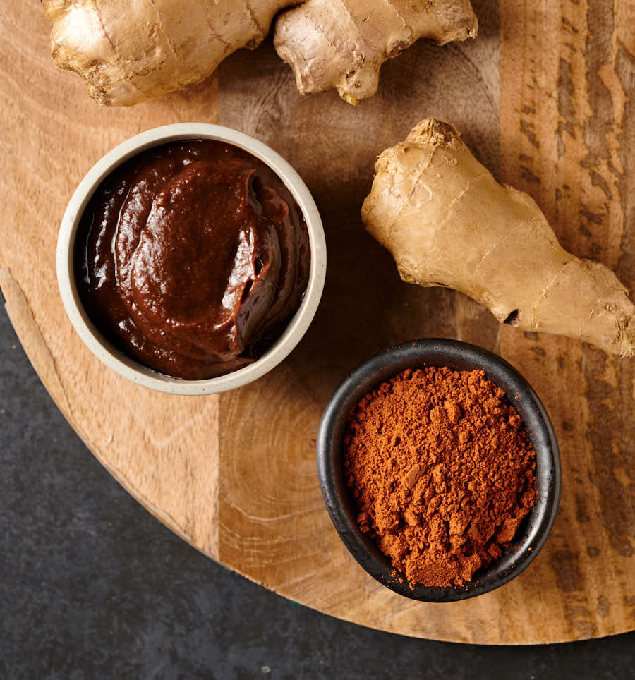 Ginger, tamarind paste and tandoori masala from above.